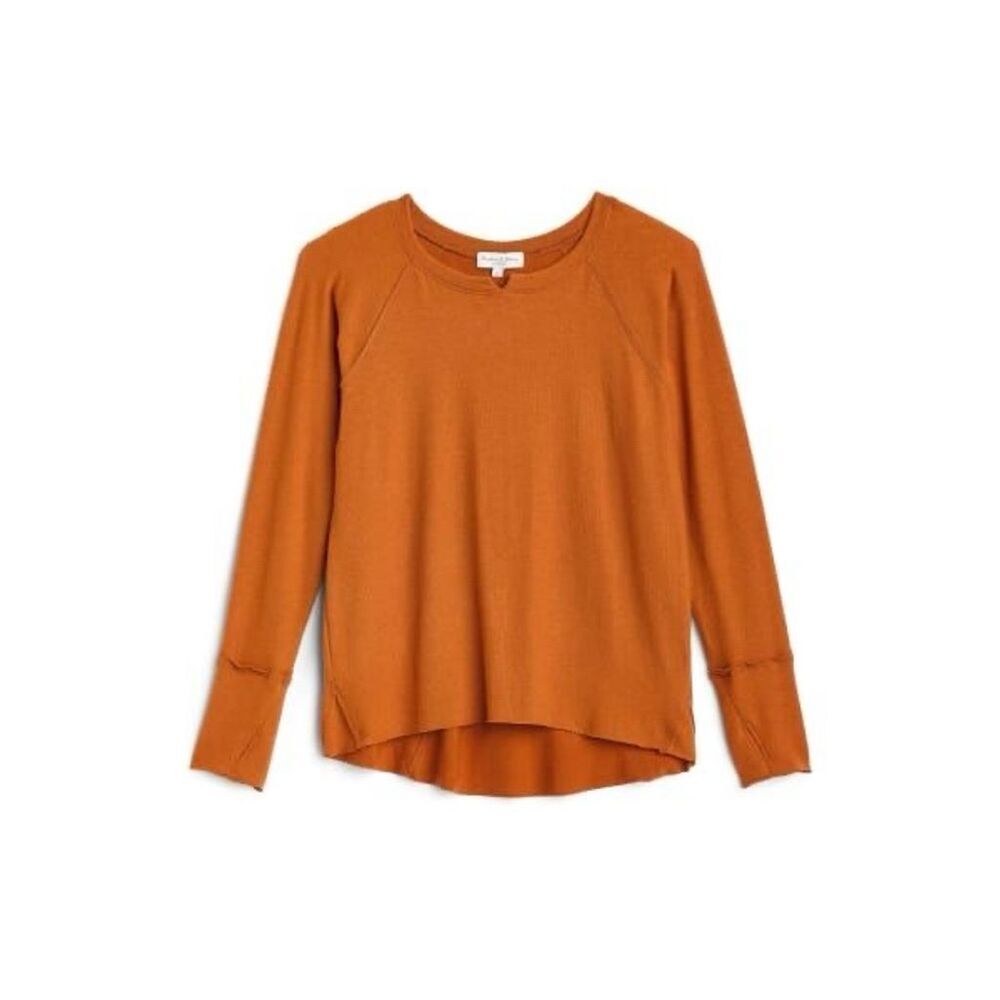 Michael Stars Women's Cerella Brushed Knit Top 1X Burnt Orange